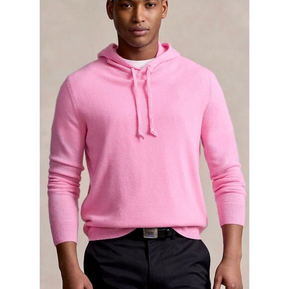 RLX RALPH LAUREN Washable Cashmere Hooded Golf Sweater Pink Men's Size XL $348 - Picture 1 of 8